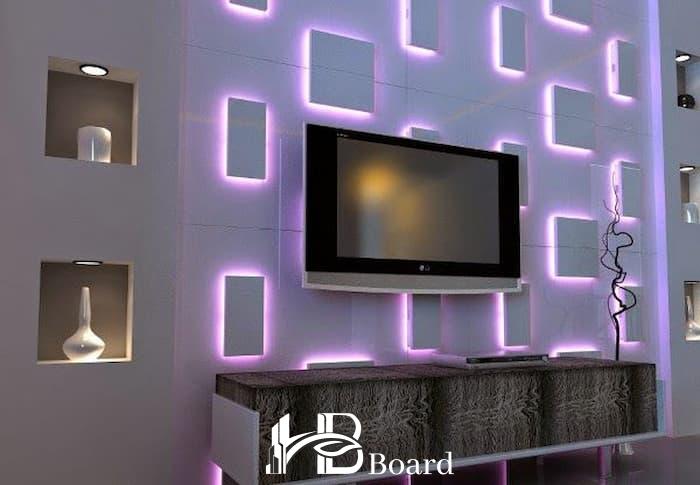 مدل کناف دیوار TV با نورپردازی مخفی