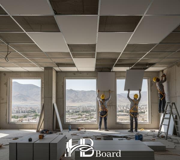 سقف پیش ساخته سبک اجرا شده در پروژه HB Board